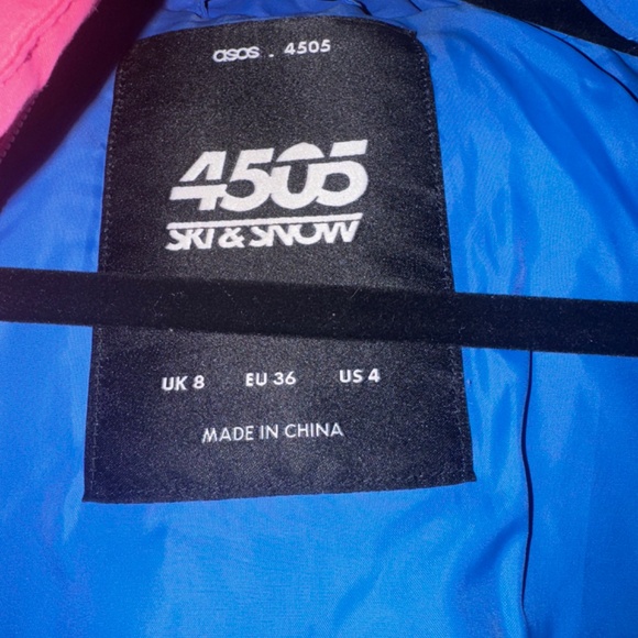 ASOS Ski Suit 80s Blue & Pink - Picture 3 of 4
